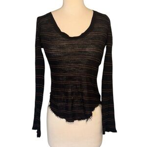 Black Striped Women's Top
